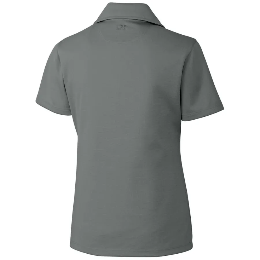 Women New York Jets Polos^Women's Cutter & Buck Steel Throwback Logo Genre DryTec Textured Polo