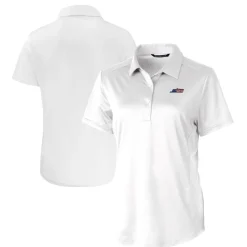 Women New York Jets Polos^Women's Cutter & Buck White Prospect Eco Textured Stretch Recycled Polo