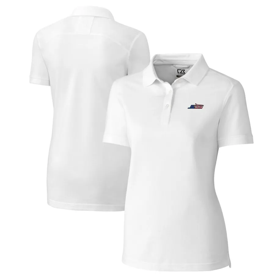 Women New York Jets Polos^Women's Cutter & Buck White DryTec Advantage Tri-Blend Pique Polo