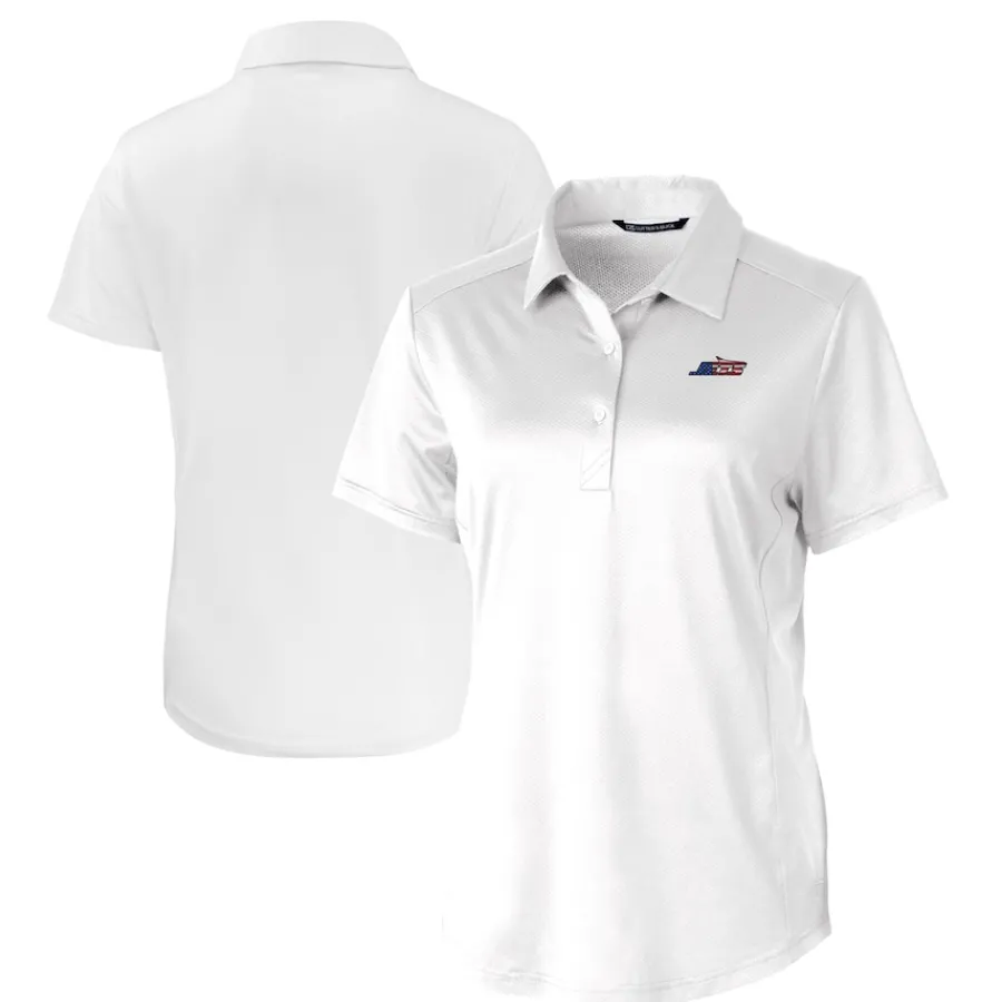 Women New York Jets Polos^Women's Cutter & Buck White Prospect Eco Textured Stretch Recycled Polo