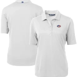 Women New York Jets Polos^Women's Cutter & Buck White Americana Virtue Eco Pique Recycled Polo