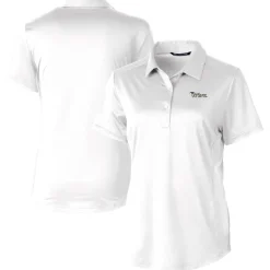 Women New York Jets Polos^Women's Cutter & Buck White Throwback Logo Prospect Textured Stretch Polo