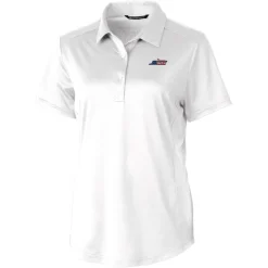 Women New York Jets Polos^Women's Cutter & Buck White Prospect Eco Textured Stretch Recycled Polo