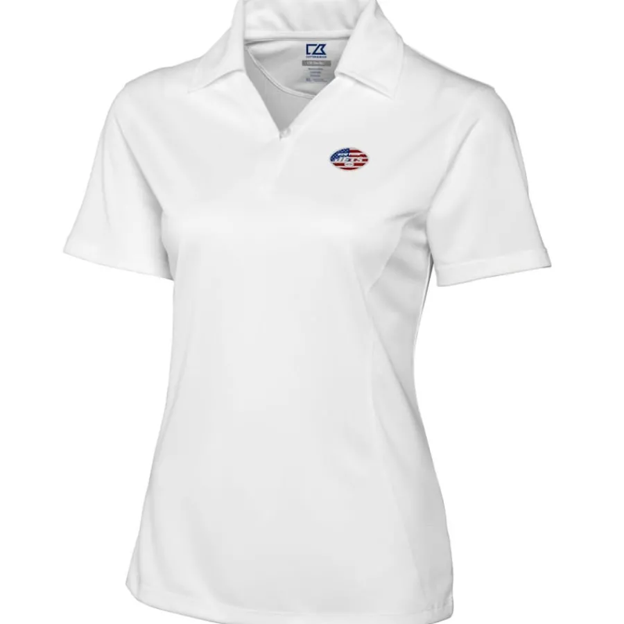 Women New York Jets Polos^Women's Cutter & Buck White Genre DryTec Textured Polo