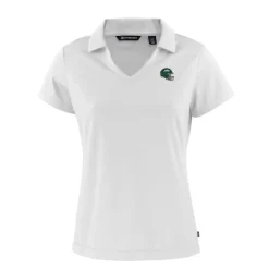 Women New York Jets Polos^Women's Cutter & Buck White Helmet Daybreak Eco Recycled V-Neck Polo