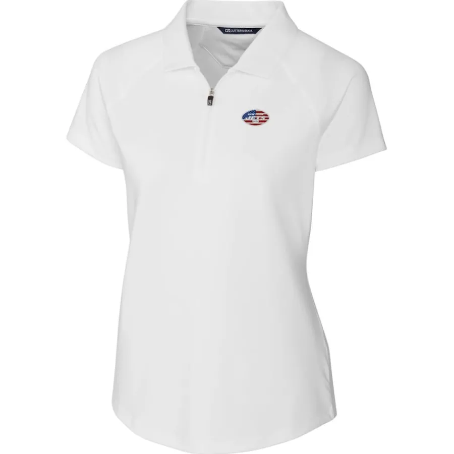 Women New York Jets Polos^Women's Cutter & Buck White Forge Stretch Polo