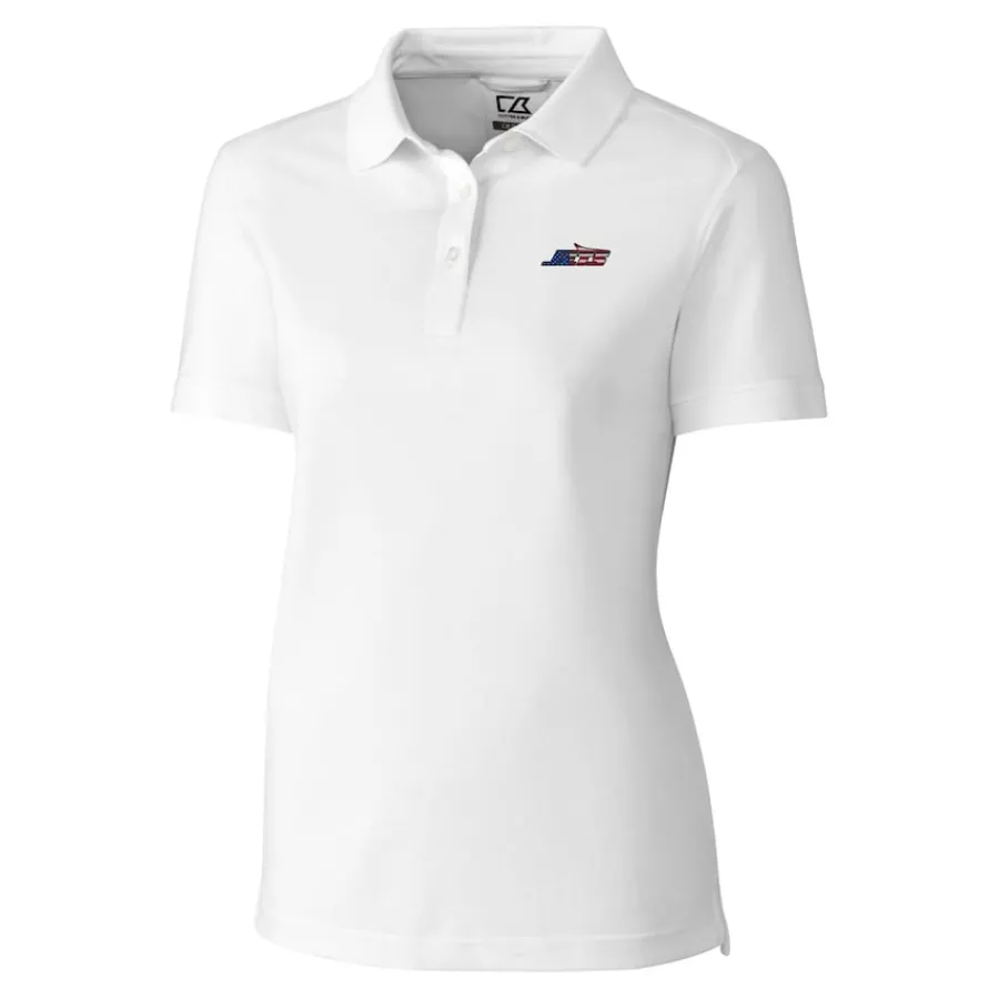 Women New York Jets Polos^Women's Cutter & Buck White DryTec Advantage Tri-Blend Pique Polo