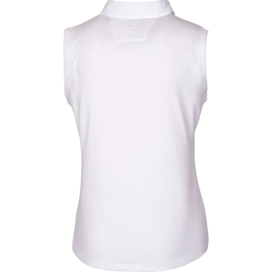 Women New York Jets Polos^Women's Cutter & Buck White Throwback Logo Forge Stretch Sleeveless Polo