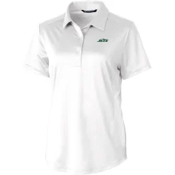 Women New York Jets Polos^Women's Cutter & Buck White Primary Logo Prospect Eco Textured Stretch Recycled Polo