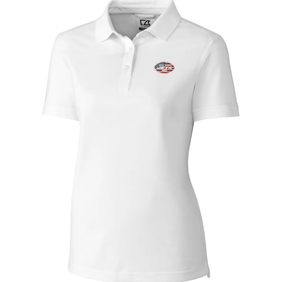 Women New York Jets Polos^Women's Cutter & Buck White Advantage DryTec Tri-Blend Pique Polo