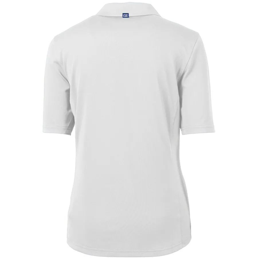 Women New York Jets Polos^Women's Cutter & Buck White Throwback Logo Virtue Eco Pique Recycled Polo
