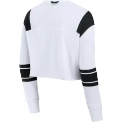 Women New York Jets T-Shirts | Women^Women's Fanatics White Stretch Cropped Fashion Long Sleeve T-Shirt