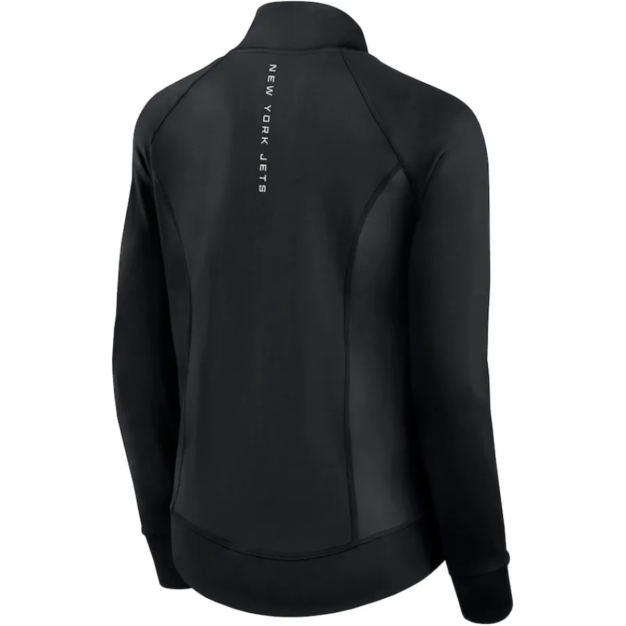 Women New York Jets Jackets^Women's Fanatics Black Studio Fitted Full-Zip Gym Track Jacket