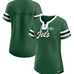 Women New York Jets T-Shirts | Women^Women's Fanatics Green Original State Lace-Up T-Shirt
