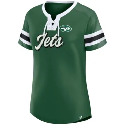 Women New York Jets T-Shirts | Women^Women's Fanatics Green Original State Lace-Up T-Shirt