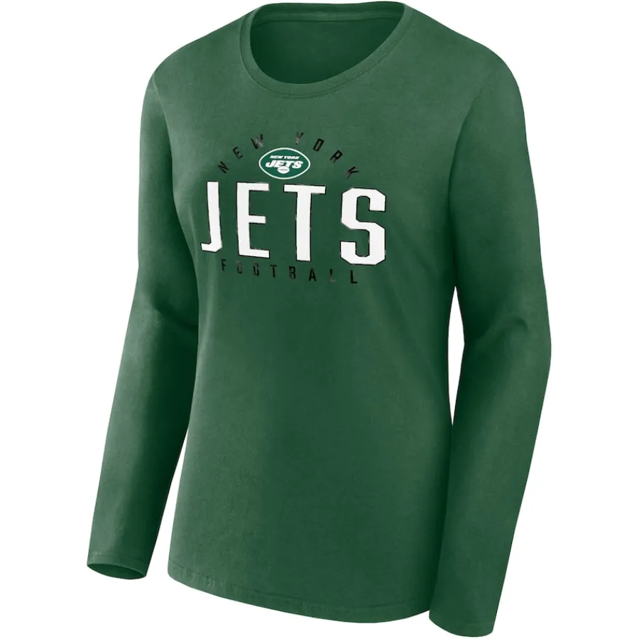 Women New York Jets Plus Sizes^Women's Fanatics Green Plus Size Foiled Play Long Sleeve T-Shirt
