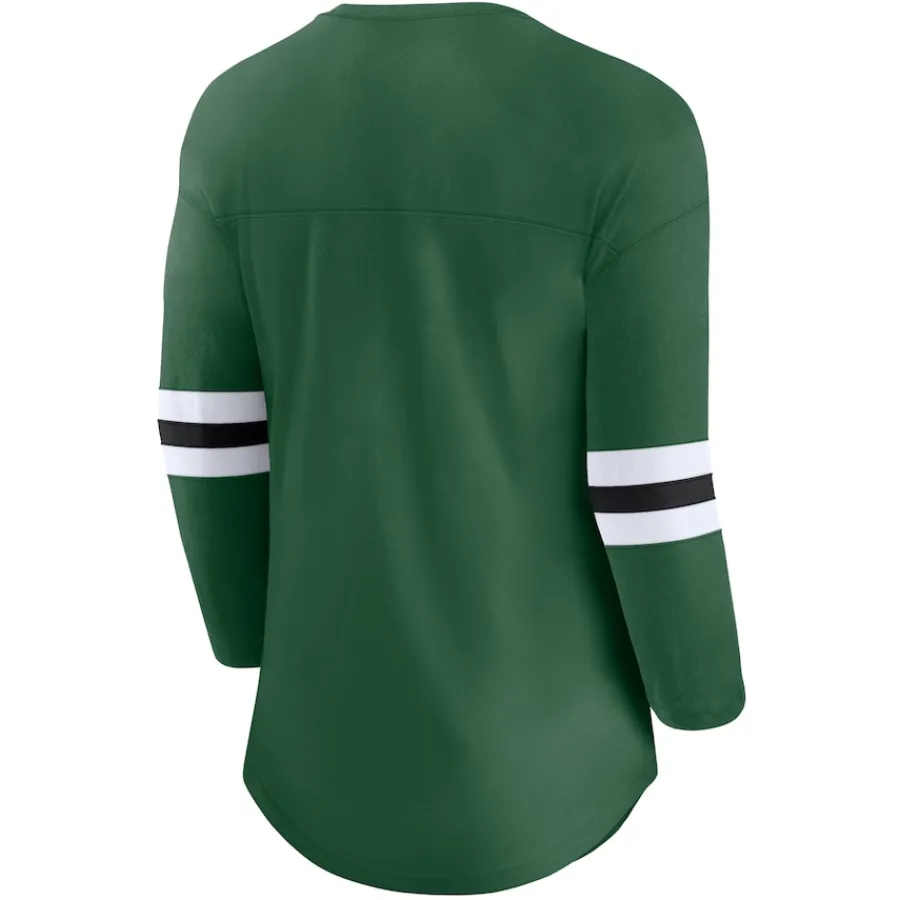 Women New York Jets T-Shirts | Women^Women's Fanatics Green First Team Arch Logo 3/4 Sleeve T-Shirt