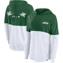 Women New York Jets T-Shirts | Women^Women's Fanatics Green/White Backup Option Long Sleeve Hoodie T-Shirt