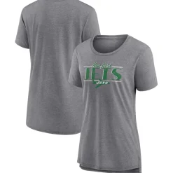 Women New York Jets T-Shirts | Women^Women's Fanatics Heather Gray Up The Middle Tri-Blend T-Shirt