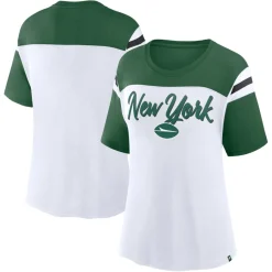 Women New York Jets T-Shirts | Women^Women's Fanatics White/Green Cheer Chant Fashion Crop Top