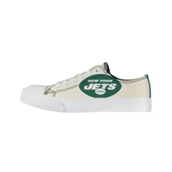 Women New York Jets Shoes & Socks^Women's FOCO Cream Low Top Canvas Shoes
