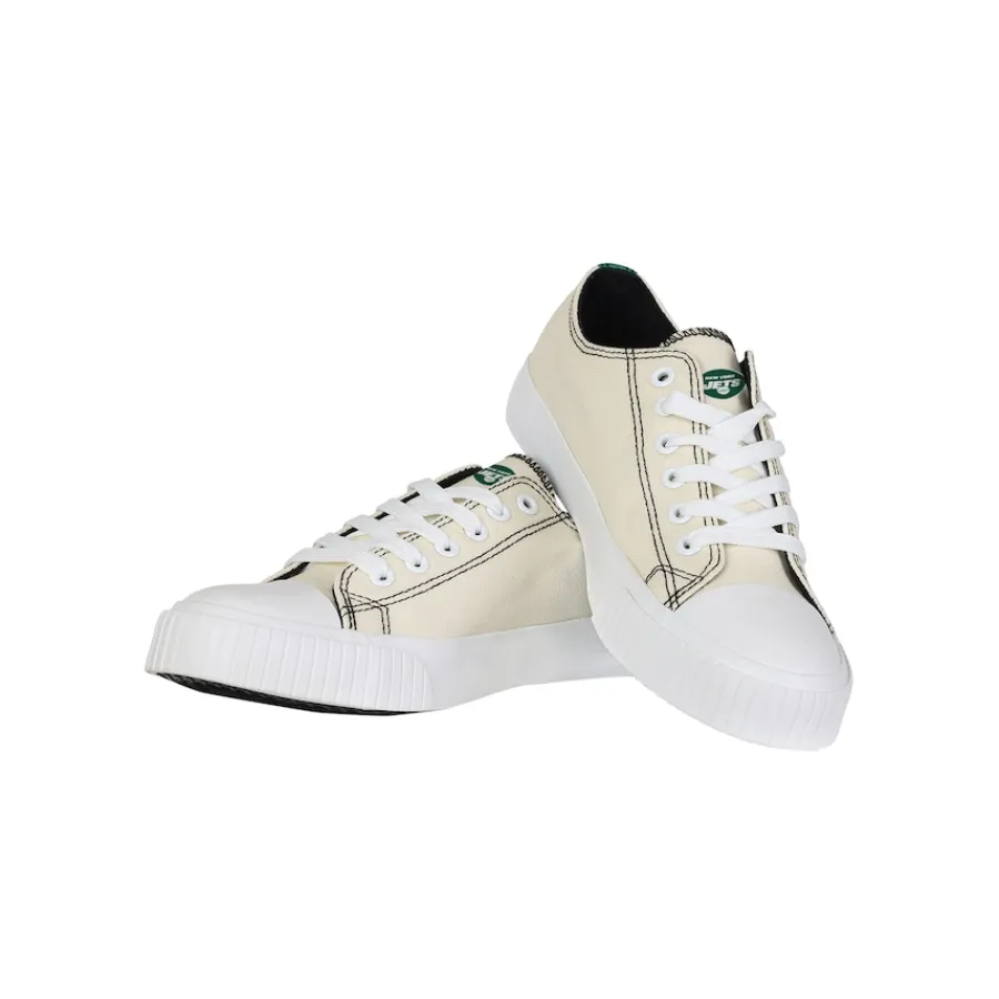 Women New York Jets Shoes & Socks^Women's FOCO Cream Low Top Canvas Shoes