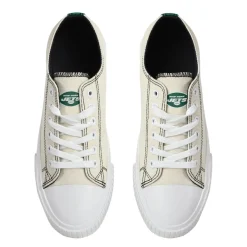 Women New York Jets Shoes & Socks^Women's FOCO Cream Low Top Canvas Shoes