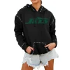 Women New York Jets Jackets^Women's Gameday Couture Black Catch The Vibe Studded Pullover Hoodie