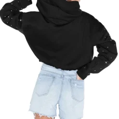 Women New York Jets Jackets^Women's Gameday Couture Black Like A Star Scrunch Waist Pullover Hoodie