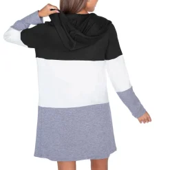Women New York Jets Sweaters & Dress Shirts | Sweaters^Women's Gameday Couture Black Tri-Blend Color Block Lightweight Cardigan Hoodie