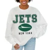 Women New York Jets Jackets | Sweatshirts & Fleece^Women's Gameday Couture White Sunday Drives Oversized Crewneck Pullover Sweatshirt