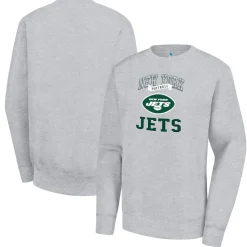 Women New York Jets Jackets | Sweatshirts & Fleece^Women's G-III 4Her By Carl Banks Heather Gray Team Tri-Blend Fleece Pullover Sweatshirt