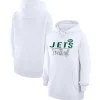 Women New York Jets Jackets^Women's G-III 4Her By Carl Banks White Team Sport Tri-Blend Fleece Pullover Hoodie