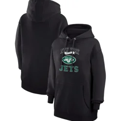 Women New York Jets Jackets^Women's G-III 4Her By Carl Banks Black Team Tri-Blend Fleece Pullover Hoodie