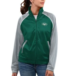 Women New York Jets Jackets^Women's G-III 4Her By Carl Banks Green Showup Fashion Dolman Full-Zip Track Jacket