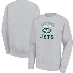 Women New York Jets Jackets | Sweatshirts & Fleece^Women's G-III 4Her By Carl Banks Heather Gray Team Tri-Blend Fleece Pullover Sweatshirt