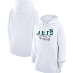 Women New York Jets Jackets^Women's G-III 4Her By Carl Banks White Team Sport Tri-Blend Fleece Pullover Hoodie