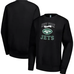 Women New York Jets Jackets | Sweatshirts & Fleece^Women's G-III 4Her By Carl Banks Black Team Tri-Blend Fleece Pullover Sweatshirt