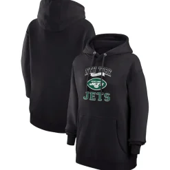 Women New York Jets Jackets^Women's G-III 4Her By Carl Banks Black Team Tri-Blend Fleece Pullover Hoodie