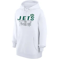 Women New York Jets Jackets^Women's G-III 4Her By Carl Banks White Team Sport Tri-Blend Fleece Pullover Hoodie