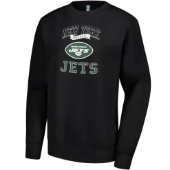 Women New York Jets Jackets | Sweatshirts & Fleece^Women's G-III 4Her By Carl Banks Black Team Tri-Blend Fleece Pullover Sweatshirt