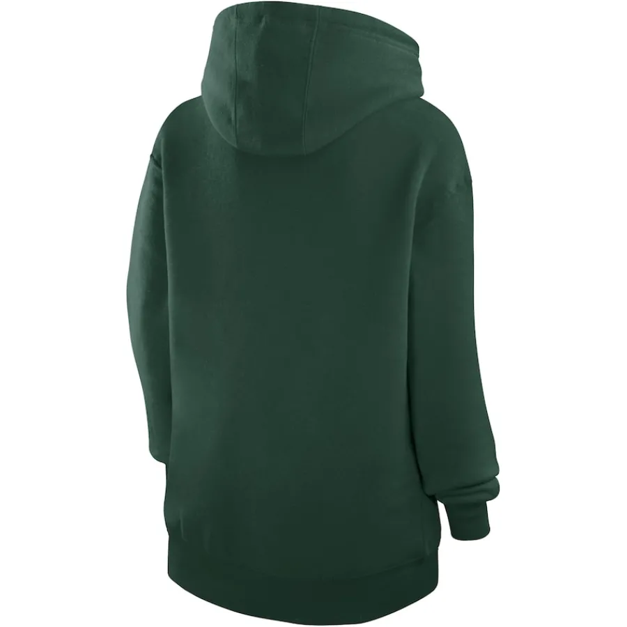 Women New York Jets Jackets^Women's G-III 4Her By Carl Banks Green Heart Fleece Tri-Blend Pullover Hoodie
