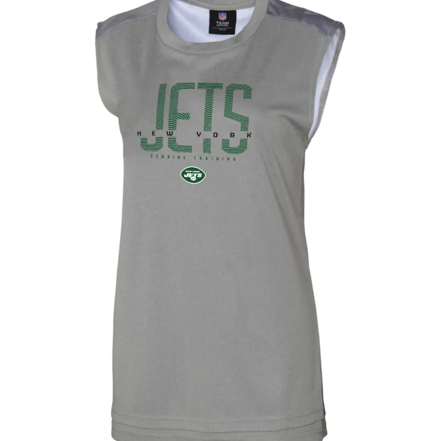 New York Jets Tank Tops^Women's Gray No Sweat Tank Top