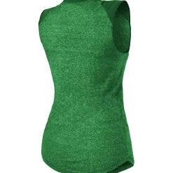 New York Jets Tank Tops^Women's Majestic Threads Kelly Green Retro Tri-Blend Raglan Muscle Tank Top