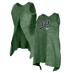 New York Jets Tank Tops^Women's New Era Green Space Dye Active Tank Top