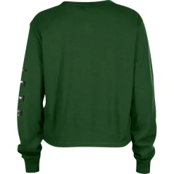 New York Jets Long Sleeved^Women's New Era Green Thermal Crop Long Sleeve T-Shirt