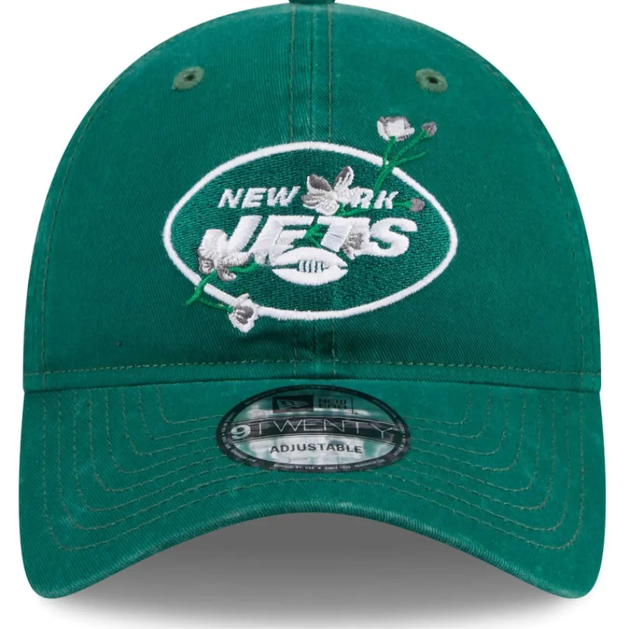 Women New York Jets Hats | Women^Women's New Era Green Game Day Flower 9TWENTY Adjustable Hat