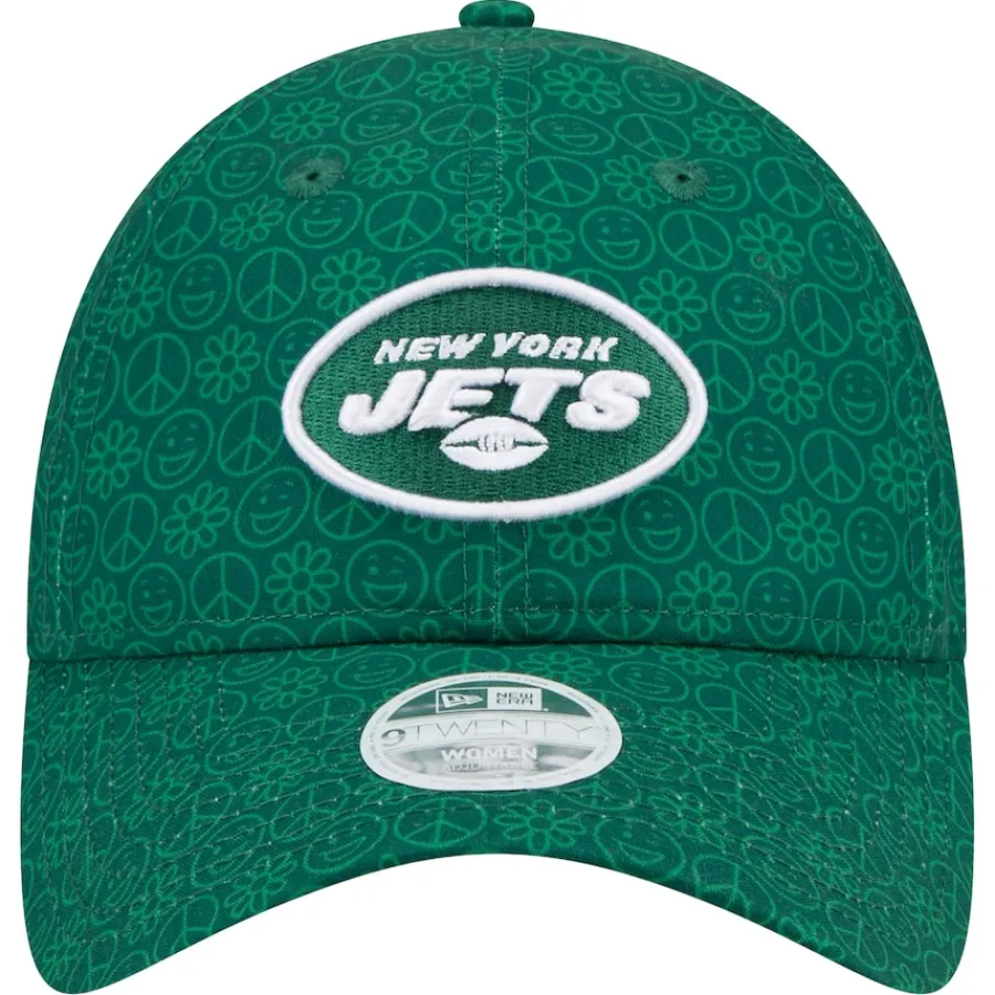 Women New York Jets Hats | Women^Women's New Era Green Smiley 9TWENTY Adjustable Hat