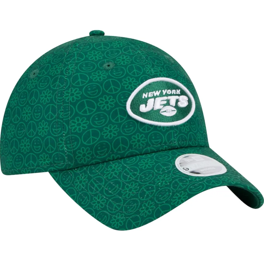 Women New York Jets Hats | Women^Women's New Era Green Smiley 9TWENTY Adjustable Hat
