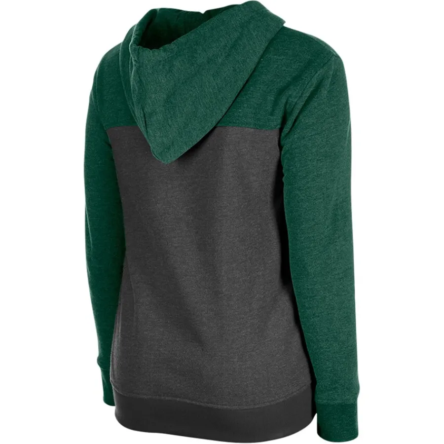 Women New York Jets Sweatshirts & Fleece | Women^Women's New Era Green Color-Block Full-Zip Hoodie